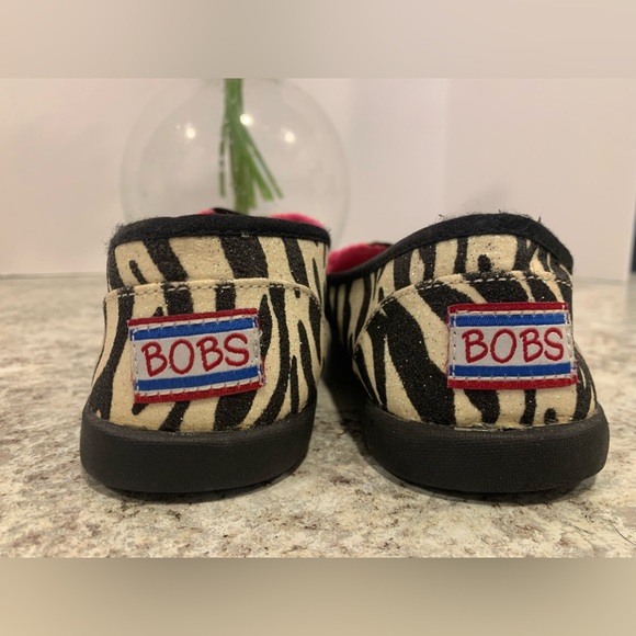 Bobs Warm Feet Glitter Zebra Print Flats Slip On Shoes Womens 7 - Picture 3 of 9